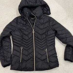 Michael Kors women’s packable black coat jacket size medium EUC